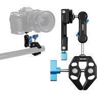 SIRUI Articulating Camera Mount Clamp with Phone Holder, Magic Arm Camera Super Clamp with 1/4