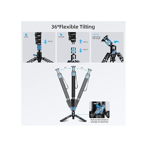  SIRUI P-424FS Carbon Fiber Monopod, 63