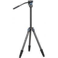 SIRUI ST-124+VA-5 Carbon Fiber Tripod with Fluid Video Head, Triangular Centre Column, Waterproof,4 Sections, 62.2inch, Load 6.61lbs