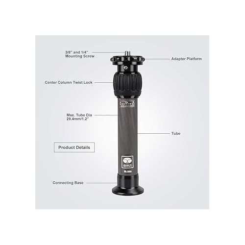  SIRUI SL-200 Tripod Extension Pole, Two-Section Carbon Fiber Center Column-Tripod Extender-Tripod Extension Tube