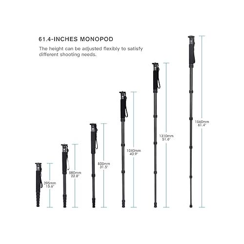  SIRUI Camera Monopod AM-326M 6 Section Carbon Fiber Portable Compact Lightweight Travel Monopod