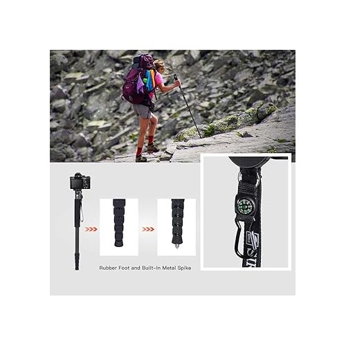  SIRUI Camera Monopod AM-326M 6 Section Carbon Fiber Portable Compact Lightweight Travel Monopod