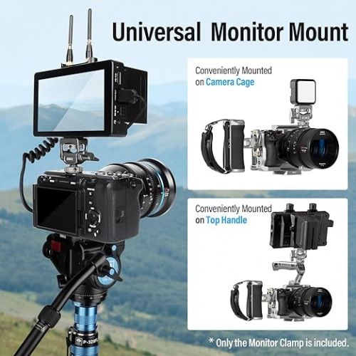  SIRUI Camera Monitor Mount with Cold Shoe, Swivel 360°and Tilt 180°Adjustable DSLR Field Monitor Mount, Compatible with 5