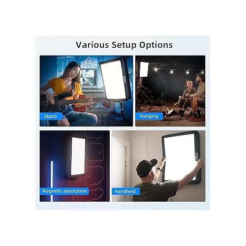  SIRUI LED Video Light Automatic Inflatable, Bi-Color 100W Softbox Video Lighting APP/Board Control, Dimmable 2800-8500K,12 Light Effects for YouTube Outdoor Photography Videography -A100B