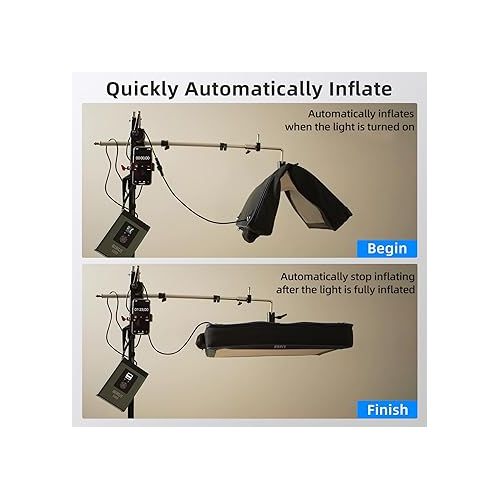  SIRUI LED Video Light Automatic Inflatable, Bi-Color 100W Softbox Video Lighting APP/Board Control, Dimmable 2800-8500K,12 Light Effects for YouTube Outdoor Photography Videography -A100B