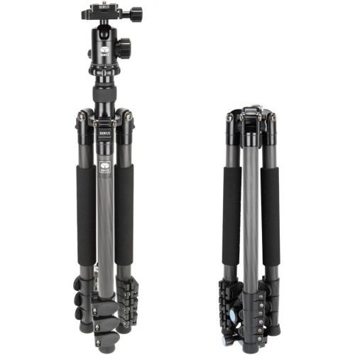  Sirui SUET1204 Carbon Fiber Tripod Kit with E-10 Ball Head and Case, Gray