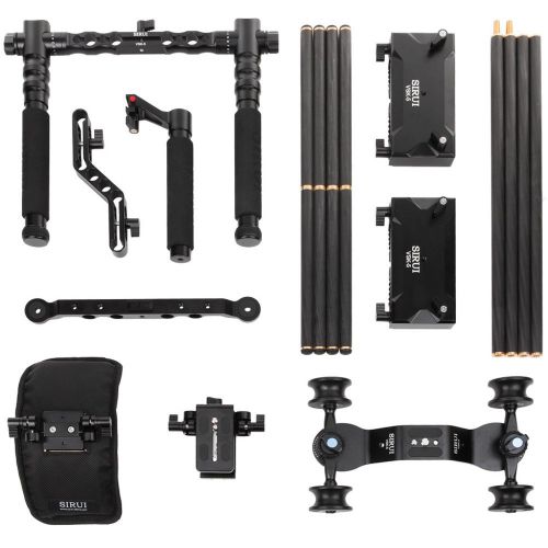  Sirui VSK-5 Video Survival Kit, Includes Side Handles with Crossbar, Top Handle, Table Dolly Roller with 14 and 38 Screws, Shoulder Pad, Backpack