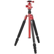 Sirui T-004X Aluminum Tripod with C-10S Ball Head, 8.8 lbs Capacity, 58 Height, 4 Leg Sections, Red