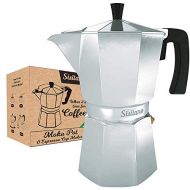 Espresso Maker, Sisitano 9oz Moka Pot 6 expresso cups, Greca Coffee Maker, Cafetera Cuban Coffee Maker, Percolator Coffee Pot, Electric/Gas Stovetop Espresso Maker inspired by Ital