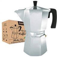 [아마존베스트]6 Cup Moka Pot (Mocha Pot) - Stovetop Espresso Maker - The Perfect Stove Top Italian Coffee Maker - Sisitano