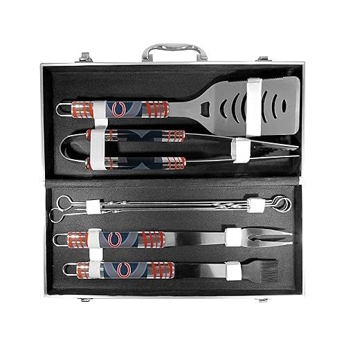  NFL Siskiyou Sports Fan Shop Chicago Bears Steel Tailgater BBQ Set w/Case 8 piece Gray