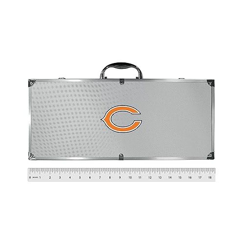  NFL Siskiyou Sports Fan Shop Chicago Bears Steel Tailgater BBQ Set w/Case 8 piece Gray