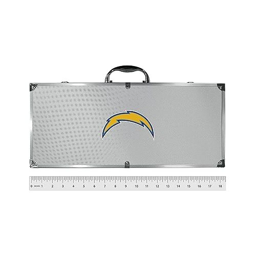  NFL Siskiyou Sports Fan Shop Los Angeles Chargers Steel Tailgater BBQ Set w/Case 8 piece Gray