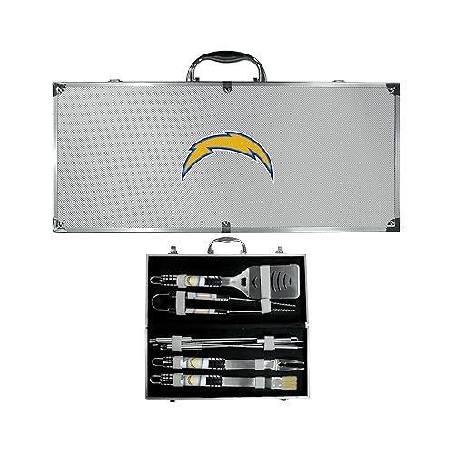  NFL Siskiyou Sports Fan Shop Los Angeles Chargers Steel Tailgater BBQ Set w/Case 8 piece Gray