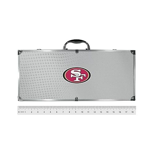  NFL Siskiyou Sports Fan Shop San Francisco 49ers Steel Tailgater BBQ Set w/Case 8 piece Gray