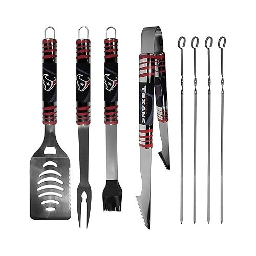  NFL Siskiyou Sports Fan Shop Houston Texans Steel Tailgater BBQ Set w/Case 8 piece Gray