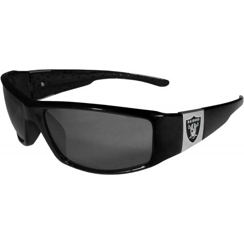  NFL Oakland Raiders Unisex Siskiyou Sportschrome Wrap Sunglasses, Black, One Size