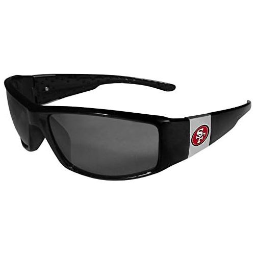  NFL San Francisco 49Ers Unisex Siskiyou Sportschrome Wrap Sunglasses, Black, One Size