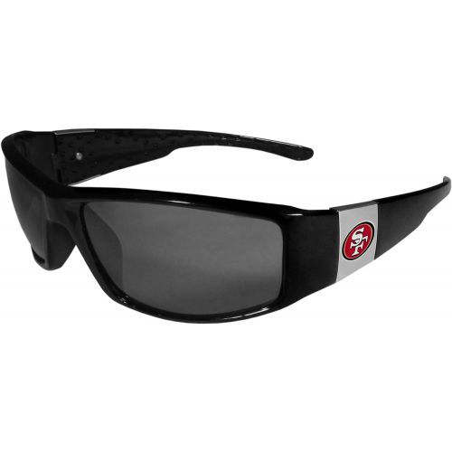  NFL San Francisco 49Ers Unisex Siskiyou Sportschrome Wrap Sunglasses, Black, One Size