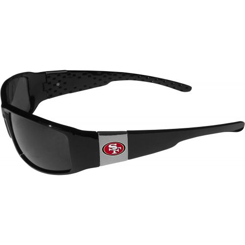  NFL San Francisco 49Ers Unisex Siskiyou Sportschrome Wrap Sunglasses, Black, One Size