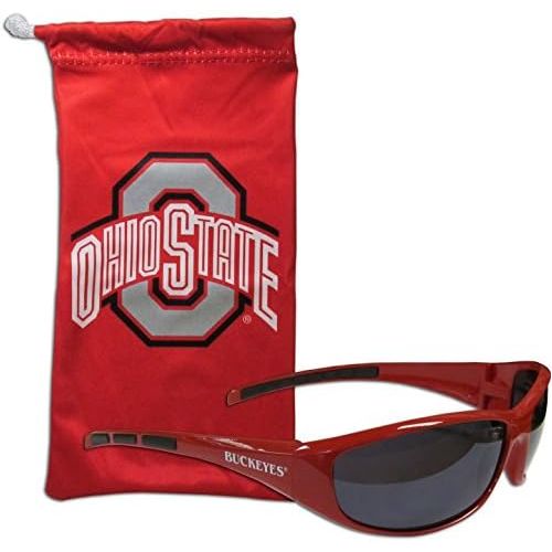  Siskiyou NCAA Ohio State Buckeyes Adult Sunglass and Bag Set, Red