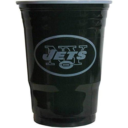  NFL Siskiyou Sports New York Jets Plastic Game Day Cups, 18 Count, (18 oz) Team Color