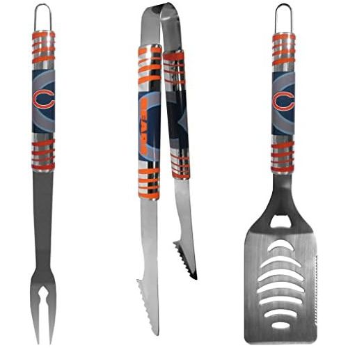  Siskiyou NFL Chicago Bears Tailgater BBQ Set (3 Piece), Steel