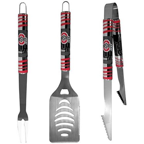  Siskiyou NCAA Ohio State Buckeyes Tailgater BBQ Set (3 Piece), Metal