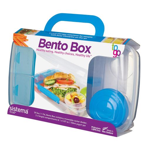  Sistema To Go Collection Bento Box for Lunch and Food Storage, Multicolor