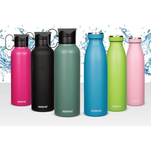  [아마존 핫딜]  [아마존핫딜]Sistema Stainless Steel Bottle, 500ml (Assorted Colours)