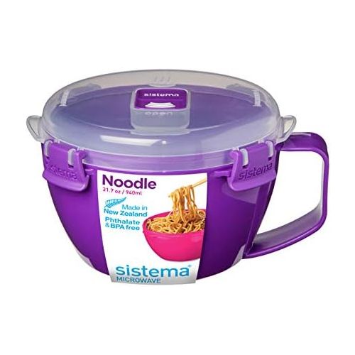  [아마존베스트]Sistema Microwave Noodle Bowl, 4 Cup , Assorted