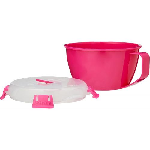  [아마존베스트]Sistema Microwave Noodle Bowl, 4 Cup , Assorted