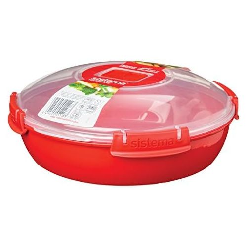  [아마존베스트]Sistema Small Microwave Plate with Removable Steaming Tray, 1.3 L