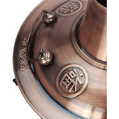  [아마존베스트]Sits Extra thick stainless steel charcoal copper hot pot, carbon hot, copper hot, smokeless carbon mandarin duck (colour: brass)