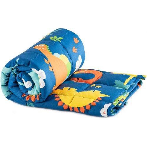  [아마존핫딜][아마존 핫딜] Sivio Kids Weighted Blanket, 10 lbs, 41 x 60 inches, 100% Natural Cotton Heavy Blanket for Kids and Teens, Blue Dinosaur