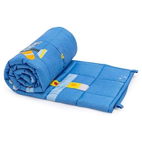  [아마존베스트]Sivio Kids Weighted Blanket, 3lbs, 36 x 48 inches, 100% Natural Cotton Heavy Blanket for Kids and Teens, Blue Airplane