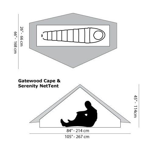  Six Moon Designs Gatewood Cape - 10 oz - 1 Person Ultralight Tarp/Cape (Gray)