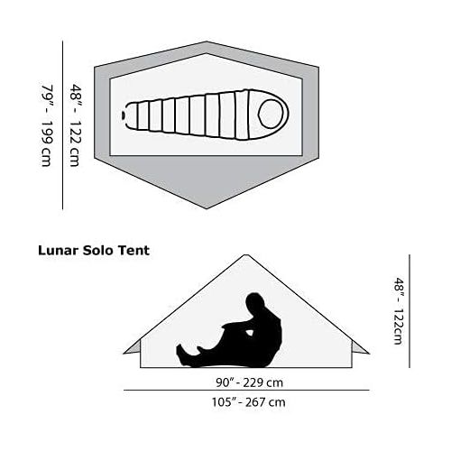  Six Moon Designs Lunar Solo Gray 1 Person Ultralight Tent. 26 oz. Backpacking Tent. 100% Silicone Coated Polyester Material for Reduced Fabric Stretch & Volume. Trekking Pole Setup
