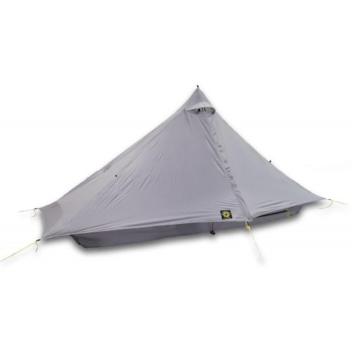  Six Moon Designs Lunar Solo Gray 1 Person Ultralight Tent. 26 oz. Backpacking Tent. 100% Silicone Coated Polyester Material for Reduced Fabric Stretch & Volume. Trekking Pole Setup