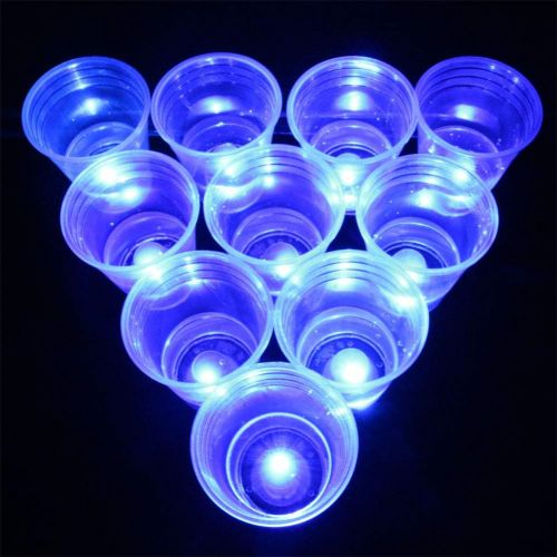  Six Senses Media The Dark Beer Pong Set,Beer Pong Party Cup Set, LED Beer Pong Cups and Glow-in-The-Dark Balls,22 Set