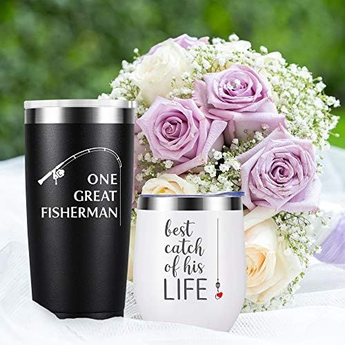  [아마존베스트]Sixspace Wedding Anniversary for Couple Friend Lovers Cups Stainless Steel Wine Tumbler Travel Mug with Straw and Lid,2 Pack