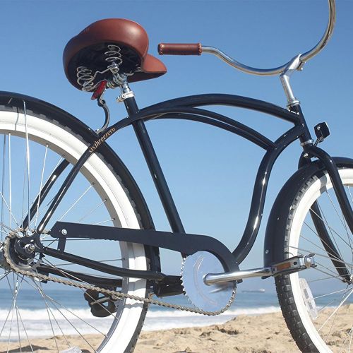  sixthreezero Mens BE Single Speed Beach Cruiser Bicycle, Black, 26 Wheels/ 19 Frame