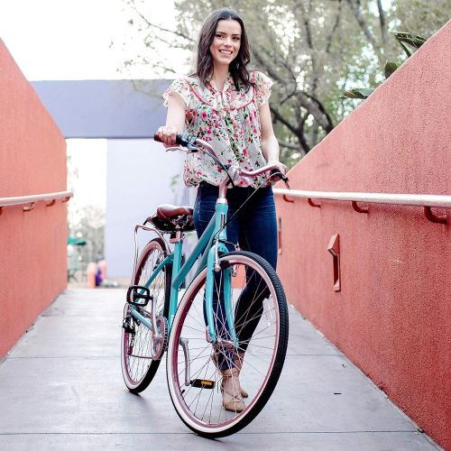  Sixthreezero sixthreezero Explore Your Range Womens Hybrid Commuter Bicycle with Rear Rack