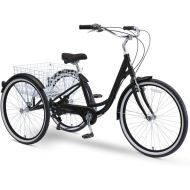 sixthreezero Body Ease 26 Inch 7-Speed Adult Tricycle with Rear Basket