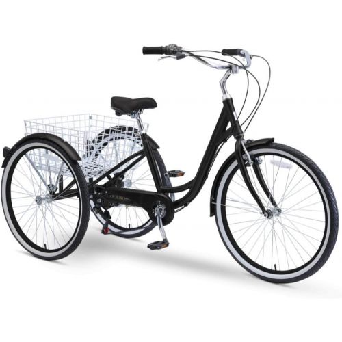  sixthreezero Body Ease 26 Inch 7-Speed Adult Tricycle with Rear Basket