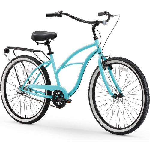  sixthreezero Around The Block Womens Beach Cruiser Bike, 1/3/7/21 Speed Bicycles, 26/24 Wheels, Multiple Colors