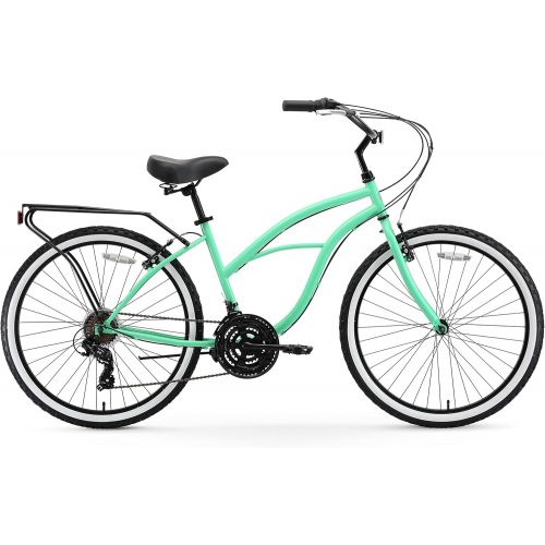  sixthreezero Around The Block Womens Beach Cruiser Bike, 1/3/7/21 Speed Bicycles, 26/24 Wheels, Multiple Colors