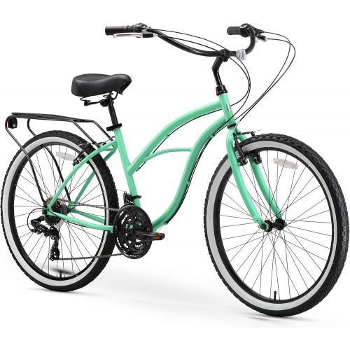  sixthreezero Around The Block Womens Beach Cruiser Bike, 1/3/7/21 Speed Bicycles, 26/24 Wheels, Multiple Colors