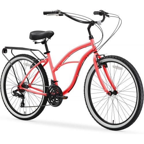  sixthreezero Around The Block Womens Beach Cruiser Bike, 1/3/7/21 Speed Bicycles, 26/24 Wheels, Multiple Colors