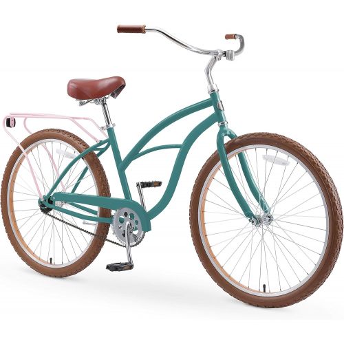  sixthreezero Around The Block Womens Beach Cruiser Bike, 1/3/7/21 Speed Bicycles, 26/24 Wheels, Multiple Colors